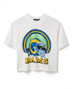Женская футболка с высоким воротником NFL Los Angeles Rams Game Time Junk Food Clothing, белый