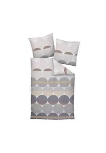 Женское постельное бельё 2-предметное j.d., мако-сатин, мерсеризованный хлопок, шелковистая отделка, круги Janine, серый/песочный