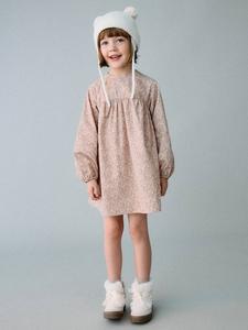 Детское платье Moti из хлопка с цветочным принтом силуэт A-Line Mango, Pink