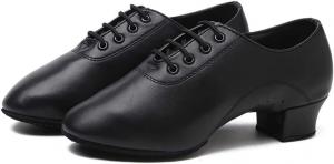 Женские профессиональные латинские, сальса, бальные и современные танцевальные туфли Hbeylia, модные кожаные с застежкой на шнуровку, тап-туфли, обувь для вечеринок и свадеб, туфли-лодочки для невесты, Black