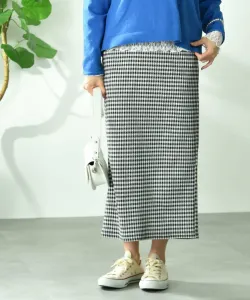 Узкая юбка из жаккарда в клетку Interplanet, цвет Check Black