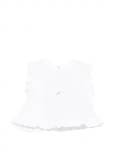 Футболка с оборкой по подолу Balmain Kids, белый
