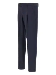 Брюки со складками и застежкой на пуговицы спереди DEVORE, синий