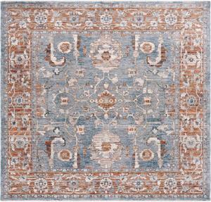 Ковер SAFAVIEH, 191 x 191 см, Heirloom 700 Collection квадратный, Grey & Blue Rust, традиционный дизайн, противоскользящий, идеально для помещений с высокой проходимостью в спальне, столовой и кухне (HRL720F-6SQ)