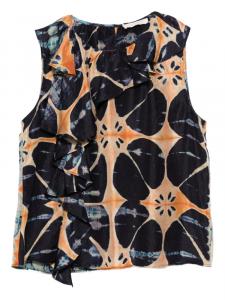 Шелковая блузка с цветочным принтом Ulla Johnson, синий