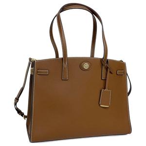 Кожаная сумка-тоут Robinson, шоппер, через плечо, женская коричневая TORY BURCH