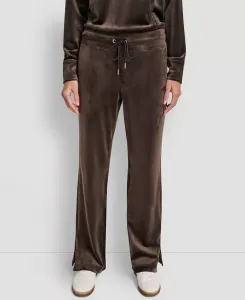 Женские супермягкие велюровые спортивные брюки с вышитым логотипом и разрезом Dkny, коричневый