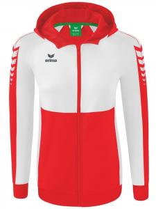 Тренировочная куртка Six Wings с капюшоном красного цвета erima