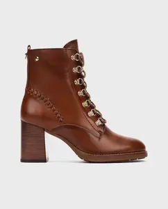 Женские кожаные ботинки со шнуровкой и молнией Pikolinos, коричневый