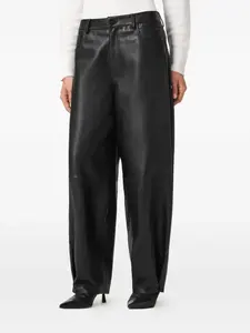 Кожаные брюки с вставками Jett Allsaints, черный