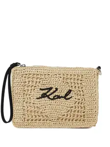 Клатч в технике кроше Karl Lagerfeld, бежевый