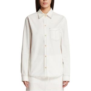 Длинная рубашка с контрастной строчкой TOTEME, белый