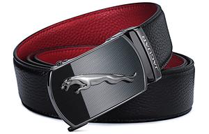 JAGUAR Кожаный мужской ремень черный, Black