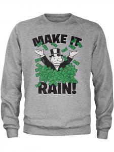 Свитер Monopoly Make It Rain серого цвета Monopoly