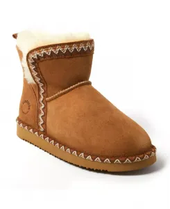 Женские ботильоны Perth из натуральной овчины со складкой и вышивкой Dearfoams, коричневый