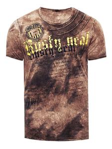 Футболка с принтом тай-дай-батик в коричневом цвете с логотипом Rusty Neal