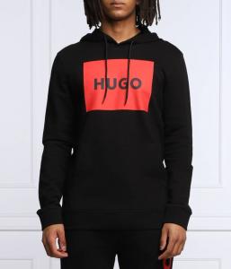 Толстовка мужская Hugo с контрастным логотипом, черный