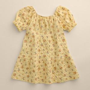 Платье для девочек 4-12 лет с ярусами и пышными рукавами Little Co. By Lauren Conrad, Ylw Spring Print