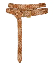 Плетеный ремень с двойным оборотом Etro, коричневый