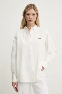 Хлопковая рубашка Tommy Jeans, бежевый