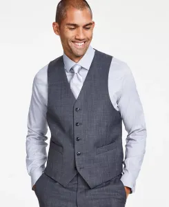 Мужской классический жилет из шерстяной ткани с добавлением эластана Michael Kors, серый