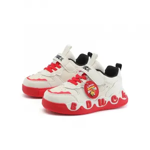 Synthetic Leather, Textile Cushioning, Wear Resistant Low top детские кроссовки для скейтбординга Kids' B.Duck, бежевый красный