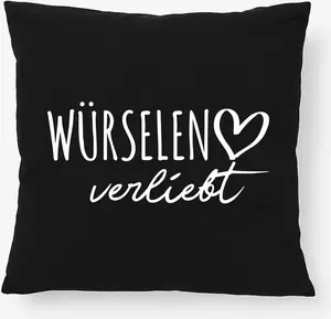 Подушка Huuraa Würselen in Love Gift 40x40 см с наполнителем Black Cotton Würselen Decor Hellweg Druckerei