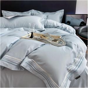 YUSIWOAL Комплект постельного белья из длинноволокнистого хлопка 100s Luxury Style однотонный