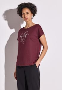 Футболка с принтом MIT FOLIEN WORDING Street One, темно-красный