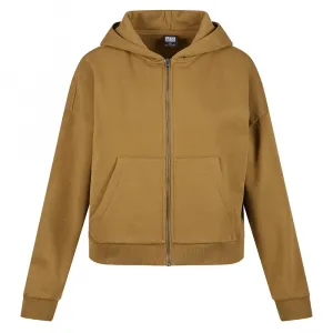 Толстовка Urban Classics Boxy full zip, коричневый