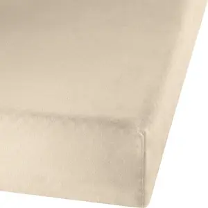 Простыня на резинке Erlangen бежевая 90x210 см - 100x220 см Erwin Müller