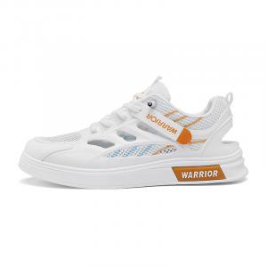 WARRIOR Износостойкие и легкие низкие кроссовки для скейтбординга мужские, белые, оранжевые