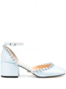 Атласные босоножки Audrey 55 MACH & MACH, синий