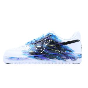 Nike Кроссовки для скейтбординга Air Force 1 Brilliant Star с низким верхом, противоскользящие, унисекс, белые, синие