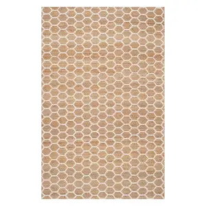 Двусторонний плетеный джутовый коврик Alisha с сотовой структурой Nuloom, 153x244 см