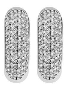 Adeliás Женские серьги - серьги-кольца на шарнирах из серебра 925 пробы с кубическим цирконием в серебре