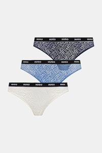 Три пары стрингов Hugo, темно-синий