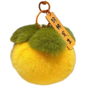 Настоящий талисман на удачу из меха кролика рекс, кукла-брелок хурма плюшевый кулон высота 8,5 см Handsome