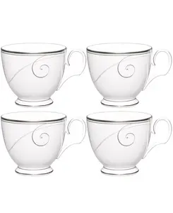 Сервиз Platinum Wave из 4 чашек, на 4 персоны Noritake, white