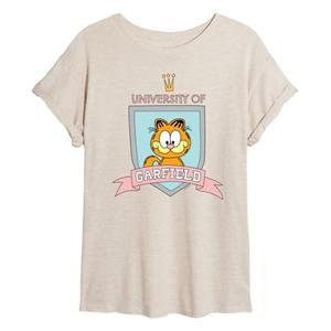 Оверсайз-футболка Garfield University для подростков Licensed Character, бежевый