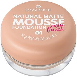 Essence, Natural Matte Mousse Foundation, Тональный крем-мусс, 01, 16г