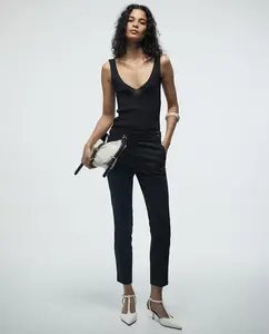 Брюки из сатина с пряжкой Sfera, черный