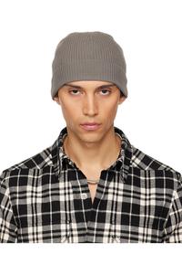 Rick Owens Шапка-Бини в рубчик серого цвета с изображением храма