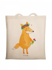 Сумка для переноски Mr & Mrs Panda Fuchs Blumen ohne Spruch, кремовый