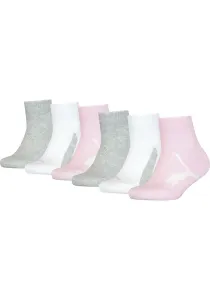 Короткие носки PUMA "KIDS BWT QUARTER 6P ECOM" (6 шт. в упаковке), с вязаным логотипом, розовый