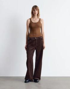 & Other Stories вельветовые брюки широкого кроя с пятью карманами коричневого цвета