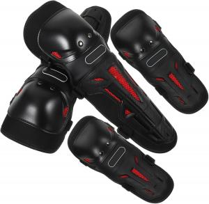 Happyyami 4 шт. Мотоциклетные налокотники и наколенники. Легкая, дышащая защитная экипировка для езды на мотоцикле и катания на коньках. Прочный спортивный комплект защиты конечностей для мужчин и женщин., Black