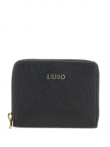 Кошелек на молнии с логотипом в виде надписи LIU JO, черный