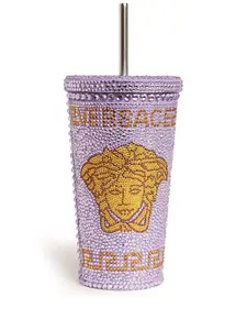 Дорожный стакан с декором Medusa и кристаллами Versace, фиолетовый