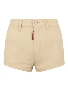 Джинсовые шорты с завышенной талией Dsquared2, бежевый